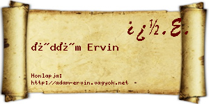 Ádám Ervin névjegykártya