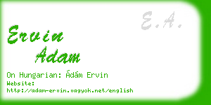 ervin adam business card